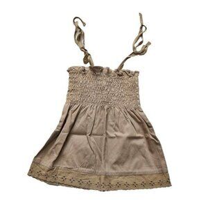 Vintage Paul Frank Womens Smocked Top, Julius, Brown, Small